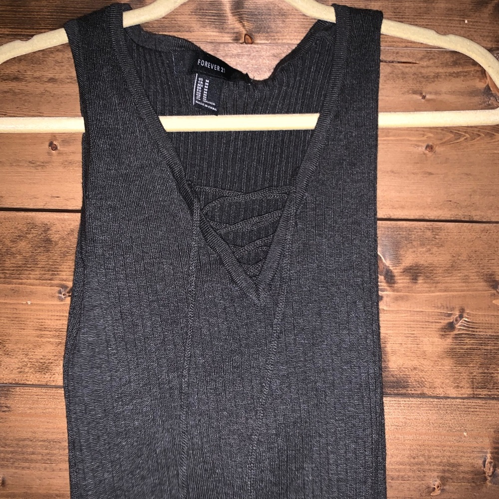 Lace up crop top